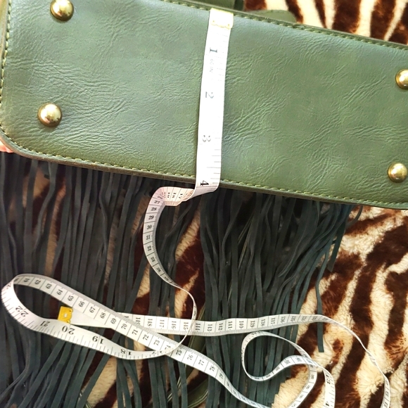 Faux Suede fringe/leather purse - Picture 14 of 17